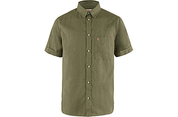 Image of Fjallraven Ovik Travel Short Sleeve Shirt - Mens, Green, Small, F87039-620-S