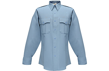 Image of Flying Cross Deluxe Tropical Long Sleeve Shirt w/ Pleated Pockets - Men's, Medium Blue, 16.5in Neck, 34/35in Sleeve, 45W66251653435