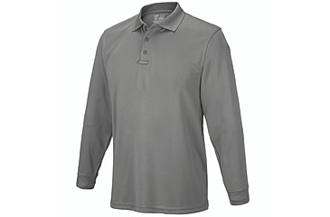 Image of Flying Cross Long Sleeve Impact Polo Shirt - Men's, Gray, Medium, 322101MEDIUMNA