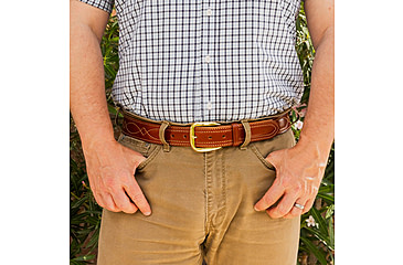 Image of Galco CB7 1 1/2in Fancy Stitch Contour Holster Belt, Tan, 42in, CB7-42
