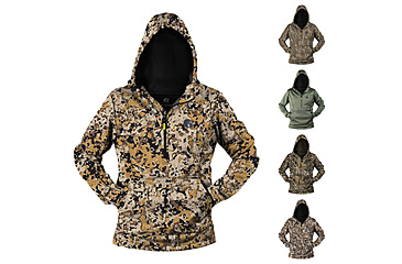 Image of Gator Waders Camp Hoodie - Men's, 7 Brown, Mossy Oak Bottomland, Olive, Realtree Max-7, Seven