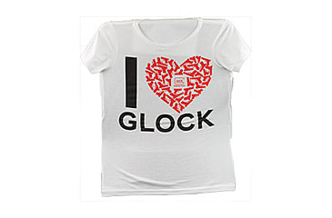 Image of Glock Women Short Sleeve "I Love Glocks" Shirt, White, Small, GLAP95137