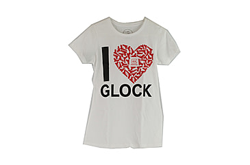 Image of Glock Women Short Sleeve "I Love Glocks" Shirt, White, Medium, GLAP95138
