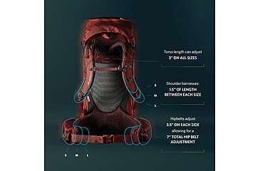 Image of Gregory Baltoro 75L Backpack, Brick Red, Medium, 141303-1129