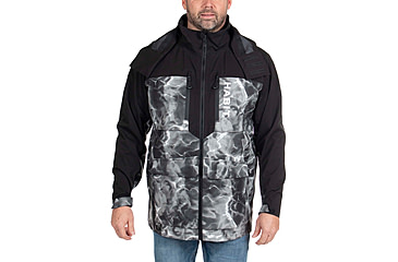Image of Habit Anglers Bluff Rain Jacket, Habit Gray Waves/Black, Extra Large, RS10032-O-8-6-XL-4G5