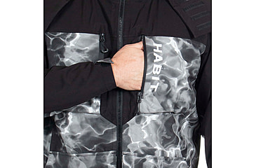Image of Habit Anglers Bluff Rain Jacket, Habit Gray Waves/Black, Extra Large, RS10032-O-8-6-XL-4G5