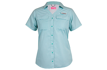 Image of Habit Short Sleeve River Shirt - Womens, Turquoise Check, Extra Large, TS1452-7A1-WXL
