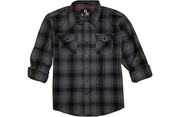 Image of Hornady Gear Flannel Shirt - Mens, Large, Black/Gray, 32223