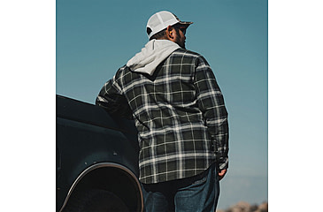 Image of HOWITZER Stockade L/S Hooded Flannel - Mens, Green/Black, Medium, 371WV123-GRBK-M