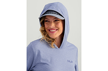 Image of HUK Performance Fishing Coldfront Pullover Hoodie - Womens, Lghtng Sky Hthr, Large, H6130023-463-L