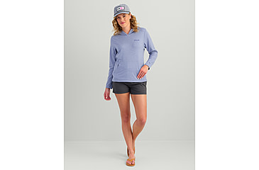 Image of HUK Performance Fishing Coldfront Pullover Hoodie - Womens, Lghtng Sky Hthr, Large, H6130023-463-L