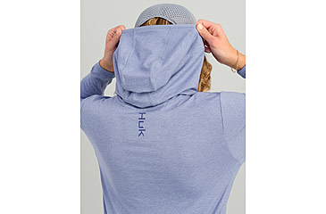 Image of HUK Performance Fishing Coldfront Pullover Hoodie - Womens, Lghtng Sky Hthr, Large, H6130023-463-L