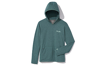 Image of HUK Performance Fishing Coldfront Pullover Hoodie - Womens, Nrth Atlnc Hthr, Small, H6130023-367-S