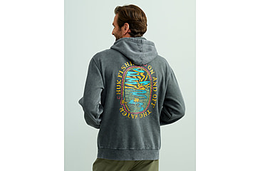 Image of HUK Performance Fishing Cotton Fleece Graphic Hoodie - Mens, Volcanic Ash, Large, H1300103-013-L