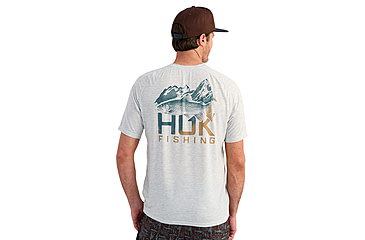 Image of HUK Performance Fishing Drift Graphic Crew Shirt -Mens, Short Sleeve, Harbormist Hthr, 2XL, H1200664-054-XXL