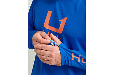 Image of HUK Performance Fishing Huk Icon Crew Long Sleeve Shirt Fresh Salmon XL E13EC917, ATH1200573460XXL