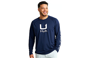 Image of HUK Performance Fishing Huk Icon Crew Long Sleeve Shirt Naval Academy 2XL C98F4773, ATH1200573413M