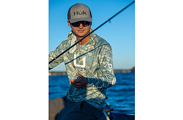 Image of HUK Performance Fishing Icon Printed Long Sleeve Hoodie - Mens