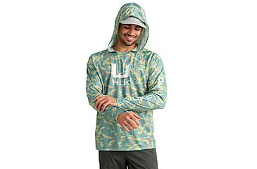 Image of HUK Performance Fishing Icon Printed Long Sleeve Hoodie - Mens