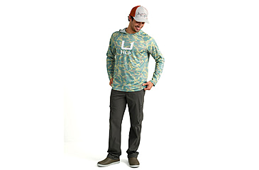 Image of HUK Performance Fishing Icon Printed Long Sleeve Hoodie - Mens