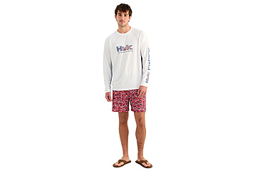 Image of HUK Performance Fishing Pursuit Americana Fill Long Sleeve Crew - Mens