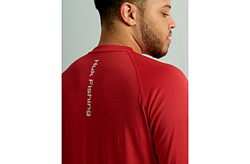 Image of HUK Performance Fishing Icon Long Sleve Crew - Mens, Channel Marker, Extra Large, H1200573-624-XL