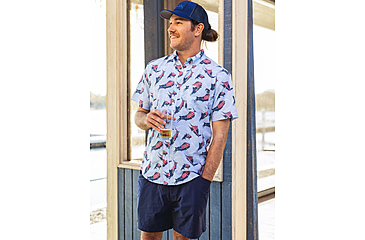 Image of HUK Performance Fishing KC Kona Button-Down Shirt - Mens, Windsurfer, Large, H1500192-454-L