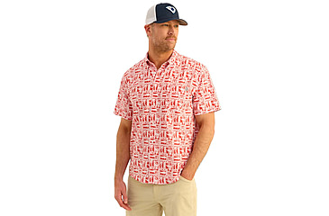 Image of HUK Performance Fishing Kona Printed Short Sleeve Shirt - Mens, Channel Marker2, Extra Large, H1500212-625-XL