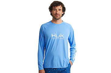 Image of HUK Performance Fishing Pursuit Performance Long Sleeve Crew - Mens, Marolina Blue, 2XL, H1200524-420-XXL