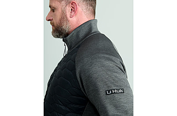 Image of HUK Performance Fishing Scale Hybrid Jacket - Mens, Black, Extra Large, H4000158-001-XL