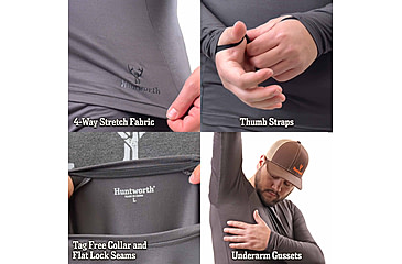 Image of Huntworth Casper Heat Boost Heavyweight Base Layer Shirt - Men's, Dark Gray, Medium, E-9604-DG-M