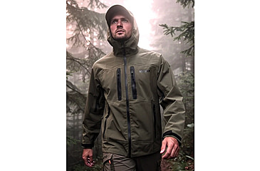 Image of Huto Lifestyle Bone Dry Rain Jacket, Green/Grey, Large, BNERN-JCKT-GRYGRN-L