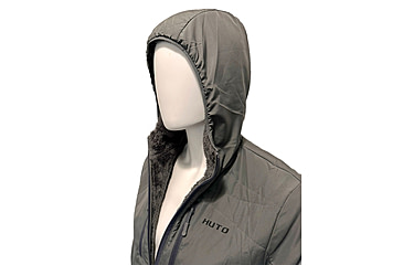 Image of Huto Lifestyle Fuzzy Fleece Hoodie w/Nylon Outer Shell, Grey, Medium, FUZYFLCE-HDIE-GRY-M
