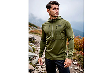Image of Huto Lifestyle Synthetic Mid-Weight Hoodie/Base Layer, Army Green, Extra Large, SYNTC-WGHT-HDIE-ARMGRN-XL