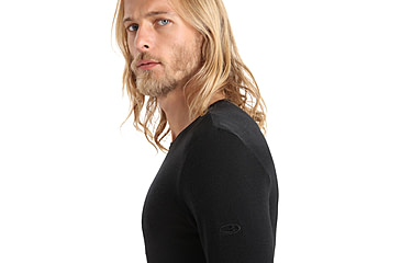 Image of Icebreaker 175 Everyday Long Sleeve Crewe Thermal Top - Mens, Black, Small, IB104483001S