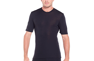 Image of Icebreaker 175 Everyday Short Sleeve Crewe Thermal Top - Mens, Black, Small, 104482001S