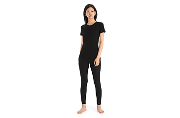 Image of Icebreaker 175 Everyday Short Sleeve Crewe Thermal Top - Womens, Black, Extra Small, IB104470001XS