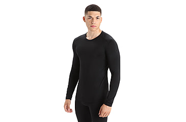 Image of Icebreaker 200 Oasis Long Sleeve Crewe - Mens, Black, Extra Small, IB104365001XS