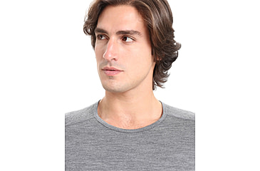 Image of Icebreaker 200 Oasis Short Sleeve Crewe Thermal Top - Mens, Gritstone Heather, Extra Small, IB104509013XS