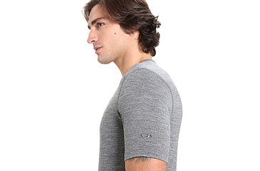 Image of Icebreaker 200 Oasis Short Sleeve Crewe Thermal Top - Mens, Gritstone Heather, Extra Small, IB104509013XS