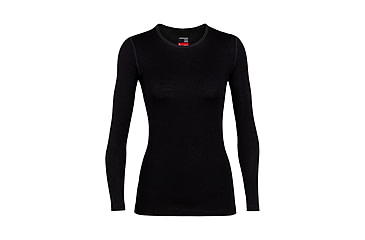 Image of Icebreaker 260 Tech Long Sleeve Crewe - Mens, Black, Extra Small, 104371001XS