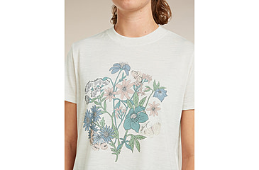 Image of Icebreaker Merino 150 Tech Lite Short Sleeve Crop NZ Flora T-Shirt - Womens