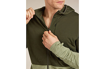 Image of Icebreaker Merino Blend 200 RealFleece Descender Long Sleeve Zip Hoodie - Mens