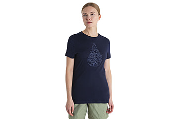 Image of Icebreaker Merino 150 Tech Lite III SS Tee Hike Path - Womens, Midnight Navy, Extra Small, IB0A56YJ401XS