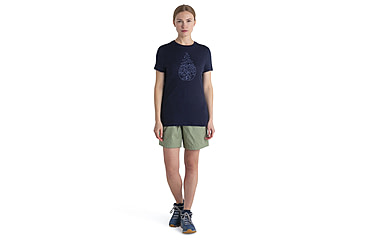 Image of Icebreaker Merino 150 Tech Lite III SS Tee Hike Path - Womens, Midnight Navy, Extra Small, IB0A56YJ401XS
