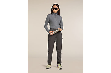 Image of Icebreaker Merino 200 Oasis Long Sleeve Half Zip Thermal Top - Womens, Gritstone HTHR, Large, IBB04380013L