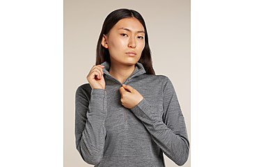 Image of Icebreaker Merino 200 Oasis Long Sleeve Half Zip Thermal Top - Womens, Gritstone HTHR, Large, IBB04380013L