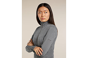 Image of Icebreaker Merino 200 Oasis Long Sleeve Half Zip Thermal Top - Womens, Gritstone HTHR, Large, IBB04380013L