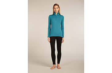 Image of Icebreaker Merino 200 Oasis Long Sleeve Half Zip Thermal Top - Womens, Topaz, Large, IBB043800GQL