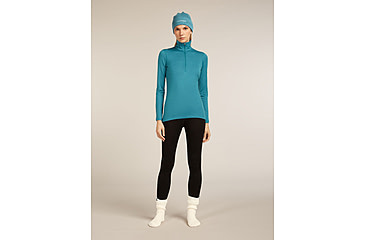 Image of Icebreaker Merino 200 Oasis Long Sleeve Half Zip Thermal Top - Womens, Topaz, Large, IBB043800GQL